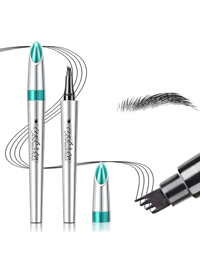 ChicAbode Eyebrow Pencil Eyebrow Microblading Pen - Eye Makeup Eyebrow Pen Micro 4 Point Brow Pen Lift & Eyebrow Microblading Pen Long-Lasting Waterproof Natural Eyebrow Hair (Black) - Image 1